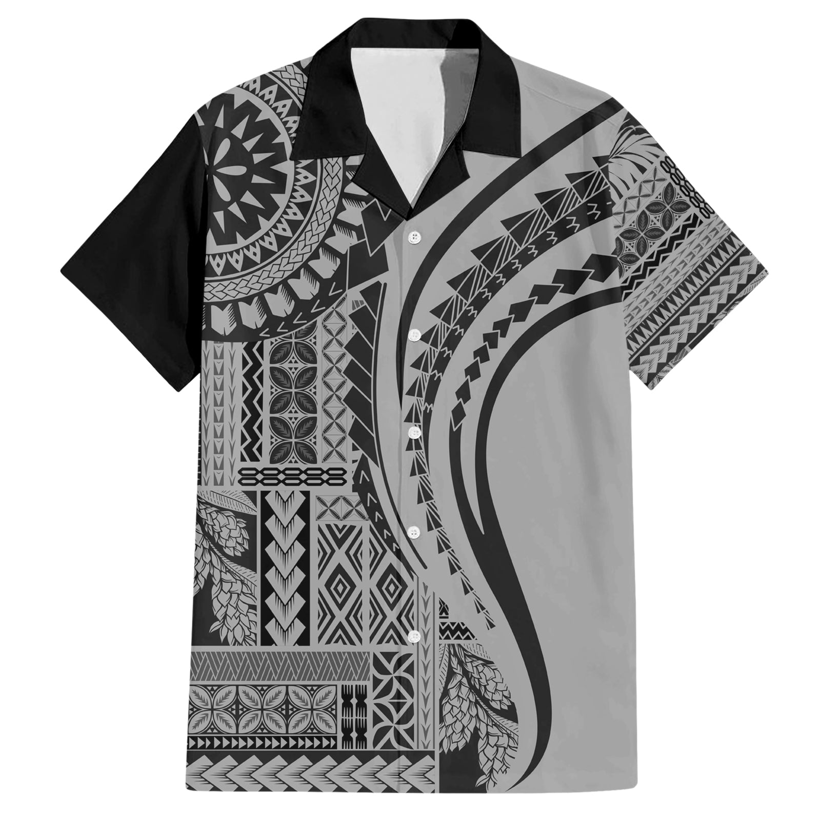 Samoa Siapo Arty Hawaiian Shirt Black Style LT9 Black - Polynesian Pride