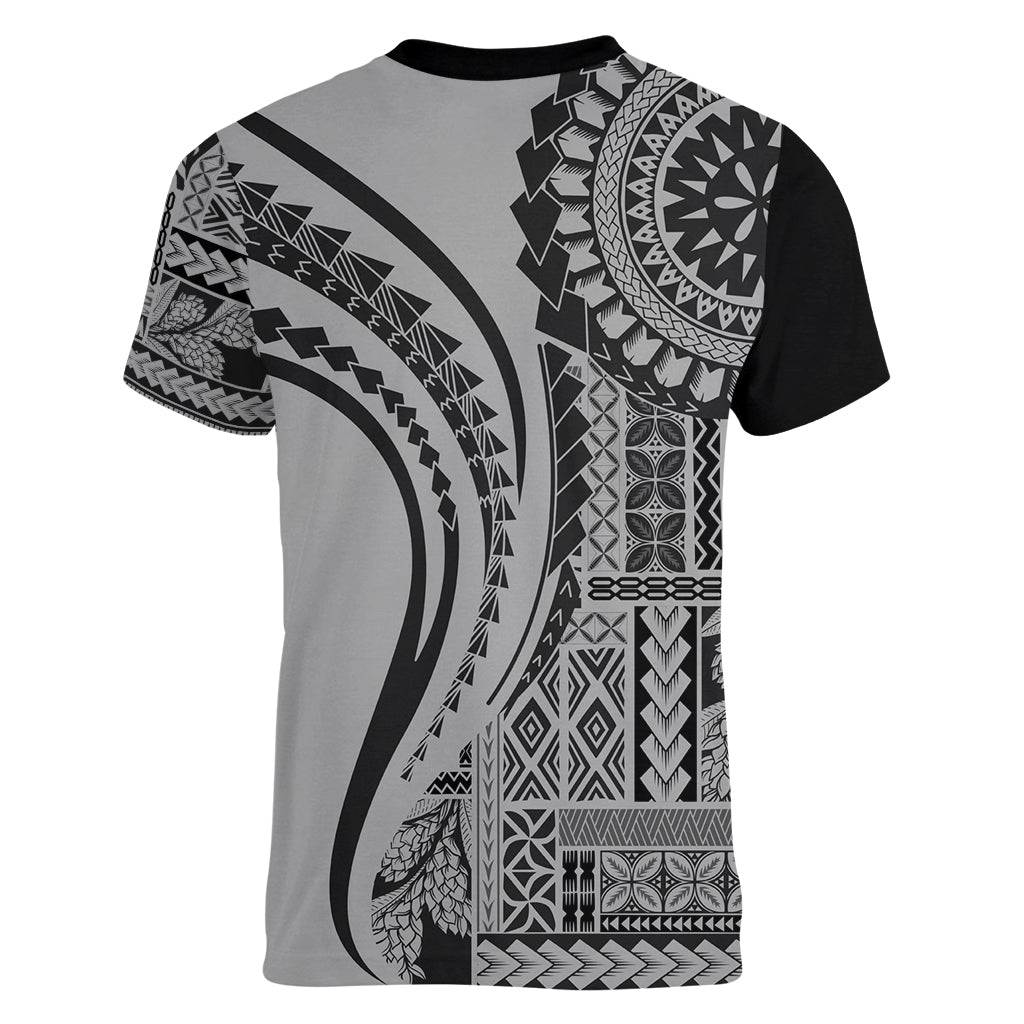 Samoa Siapo Arty Women V Neck T Shirt Black Style LT9 - Polynesian Pride