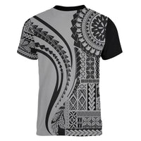Samoa Siapo Arty Women V Neck T Shirt Black Style LT9 - Polynesian Pride