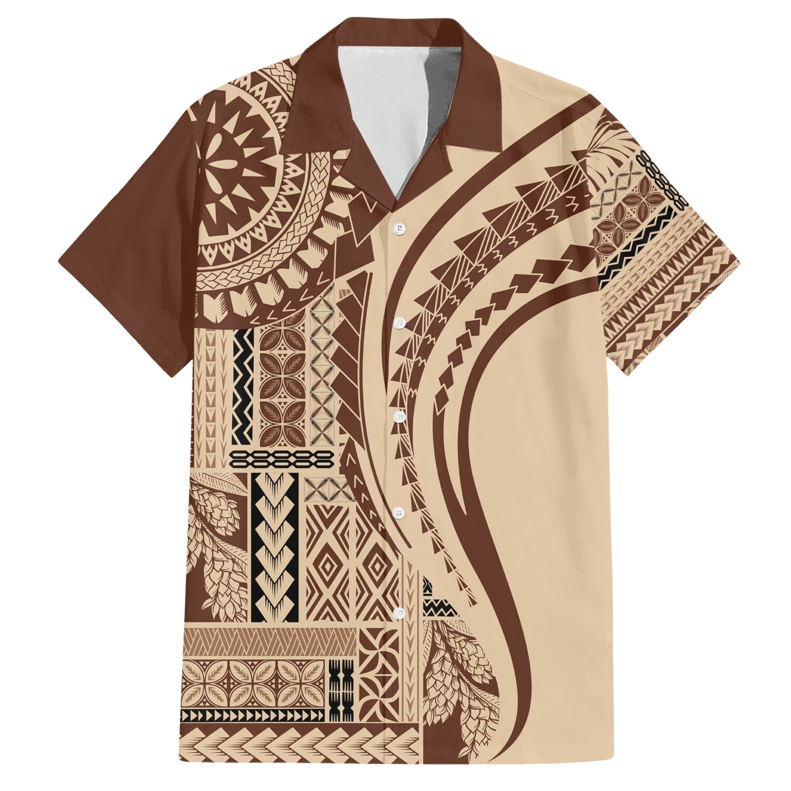 Samoa Siapo Arty Hawaiian Shirt Brown Style LT9 Brown - Polynesian Pride