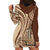 Samoa Siapo Arty Hoodie Dress Brown Style LT9 - Polynesian Pride