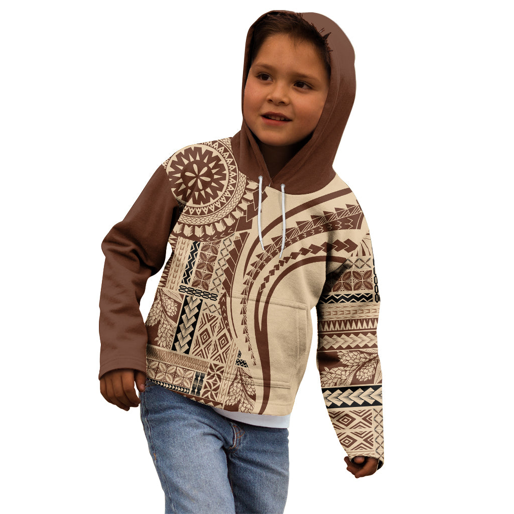 Samoa Siapo Arty Kid Hoodie Brown Style LT9 - Polynesian Pride
