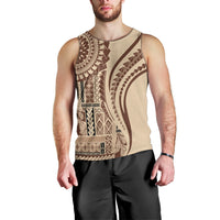Samoa Siapo Arty Men Tank Top Brown Style LT9 - Polynesian Pride