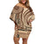 Samoa Siapo Arty Off Shoulder Short Dress Brown Style LT9 Women Brown - Polynesian Pride