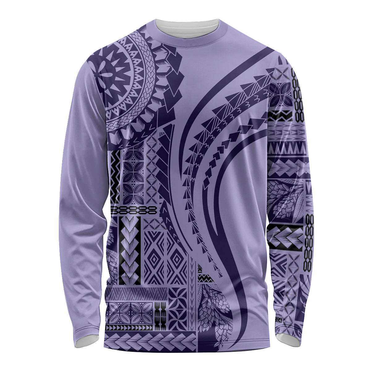 Samoa Siapo Arty Long Sleeve Shirt Purple Style LT9 Unisex Purple - Polynesian Pride