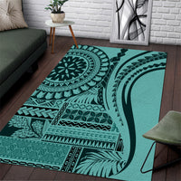 Samoa Siapo Arty Area Rug Turquoise Style LT9 Turquoise - Polynesian Pride