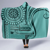 Samoa Siapo Arty Hooded Blanket Turquoise Style LT9 - Polynesian Pride