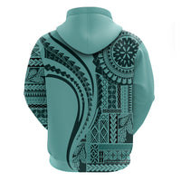 Samoa Siapo Arty Hoodie Turquoise Style LT9 - Polynesian Pride