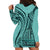 Samoa Siapo Arty Hoodie Dress Turquoise Style LT9 - Polynesian Pride