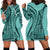 Samoa Siapo Arty Hoodie Dress Turquoise Style LT9 - Polynesian Pride