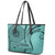 Samoa Siapo Arty Leather Tote Bag Turquoise Style LT9 - Polynesian Pride