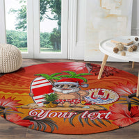 Personalised Wishes in Tahitian Christmas Round Carpet French Polynesia Santa Beach LT9 - Polynesian Pride