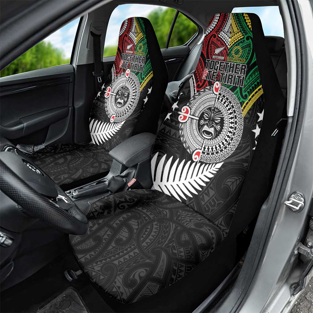 Aotearoa and Cook Islands Mo Te Tiriti Car Seat Cover New Zealand Honour The Treaty Ake!Ake!Ake! LT9 - Polynesian Pride