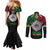 Aotearoa and Cook Islands Mo Te Tiriti Couples Matching Mermaid Dress and Long Sleeve Button Shirt New Zealand Honour The Treaty Ake!Ake!Ake!