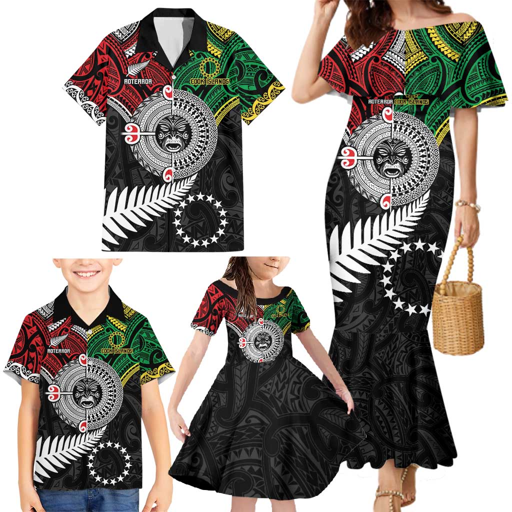 Aotearoa and Cook Islands Mo Te Tiriti Family Matching Mermaid Dress and Hawaiian Shirt New Zealand Honour The Treaty Ake!Ake!Ake! LT9 - Polynesian Pride