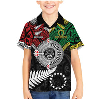 Aotearoa and Cook Islands Mo Te Tiriti Family Matching Mermaid Dress and Hawaiian Shirt New Zealand Honour The Treaty Ake!Ake!Ake! LT9 Son's Shirt Green - Polynesian Pride