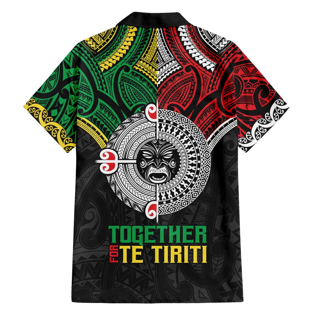 Aotearoa and Cook Islands Mo Te Tiriti Family Matching Off Shoulder Maxi Dress and Hawaiian Shirt New Zealand Honour The Treaty Ake!Ake!Ake! LT9 - Polynesian Pride