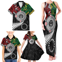 Aotearoa and Cook Islands Mo Te Tiriti Family Matching Tank Maxi Dress and Hawaiian Shirt New Zealand Honour The Treaty Ake!Ake!Ake! LT9 - Polynesian Pride