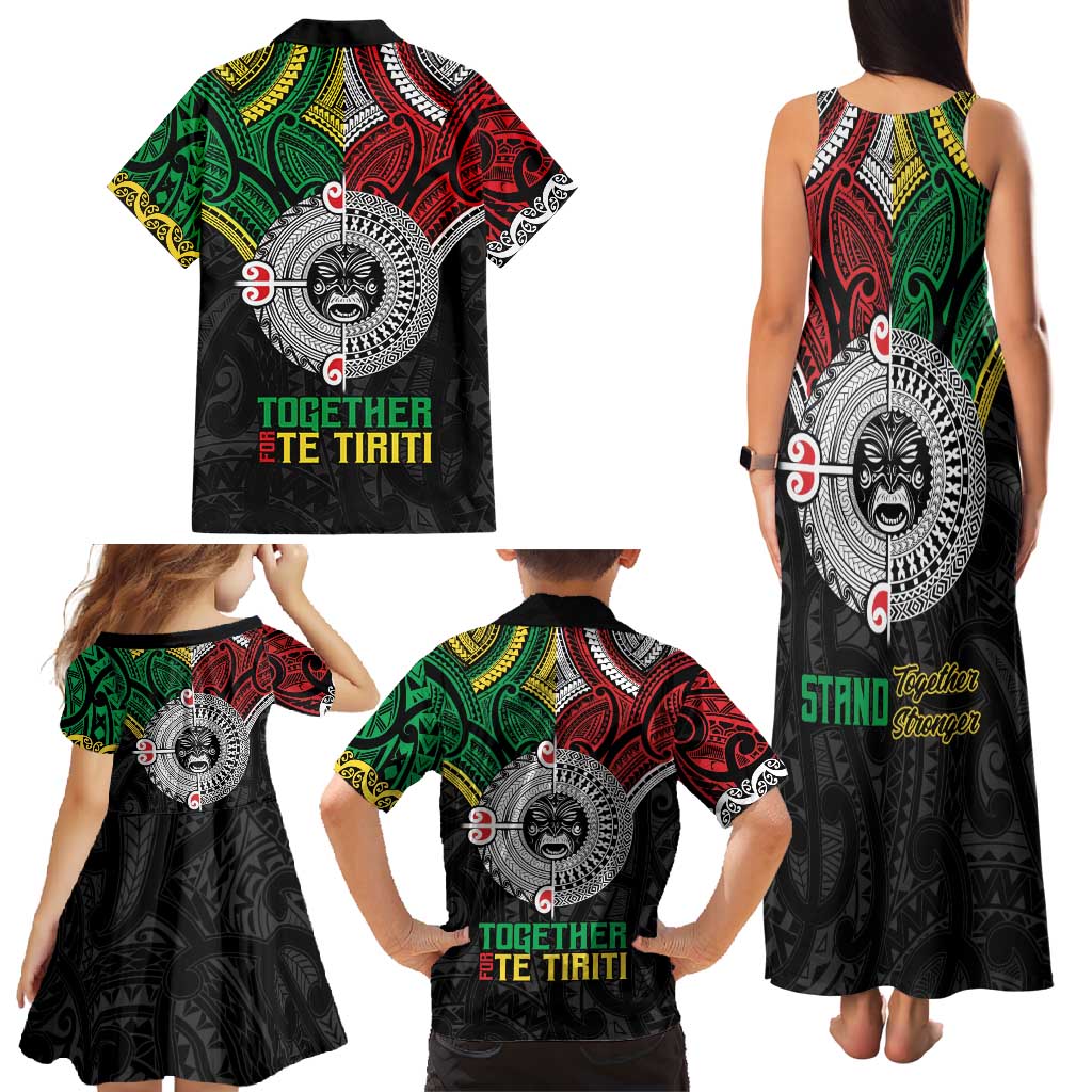 Aotearoa and Cook Islands Mo Te Tiriti Family Matching Tank Maxi Dress and Hawaiian Shirt New Zealand Honour The Treaty Ake!Ake!Ake! LT9 - Polynesian Pride