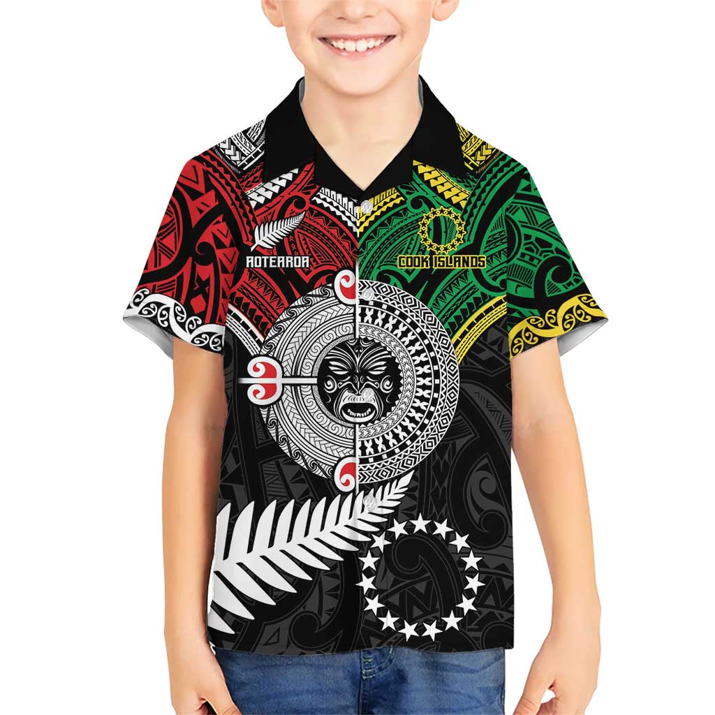 Aotearoa and Cook Islands Mo Te Tiriti Kid Hawaiian Shirt New Zealand Honour The Treaty Ake!Ake!Ake! LT9 Kid Green - Polynesian Pride