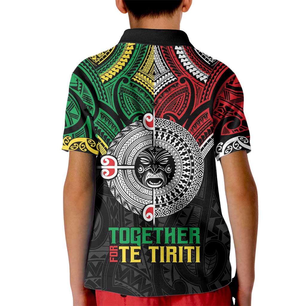 Aotearoa and Cook Islands Mo Te Tiriti Kid Polo Shirt New Zealand Honour The Treaty Ake!Ake!Ake! LT9 - Polynesian Pride