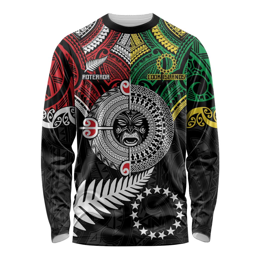 Aotearoa and Cook Islands Mo Te Tiriti Long Sleeve Shirt New Zealand Honour The Treaty Ake!Ake!Ake! LT9 Unisex Green - Polynesian Pride