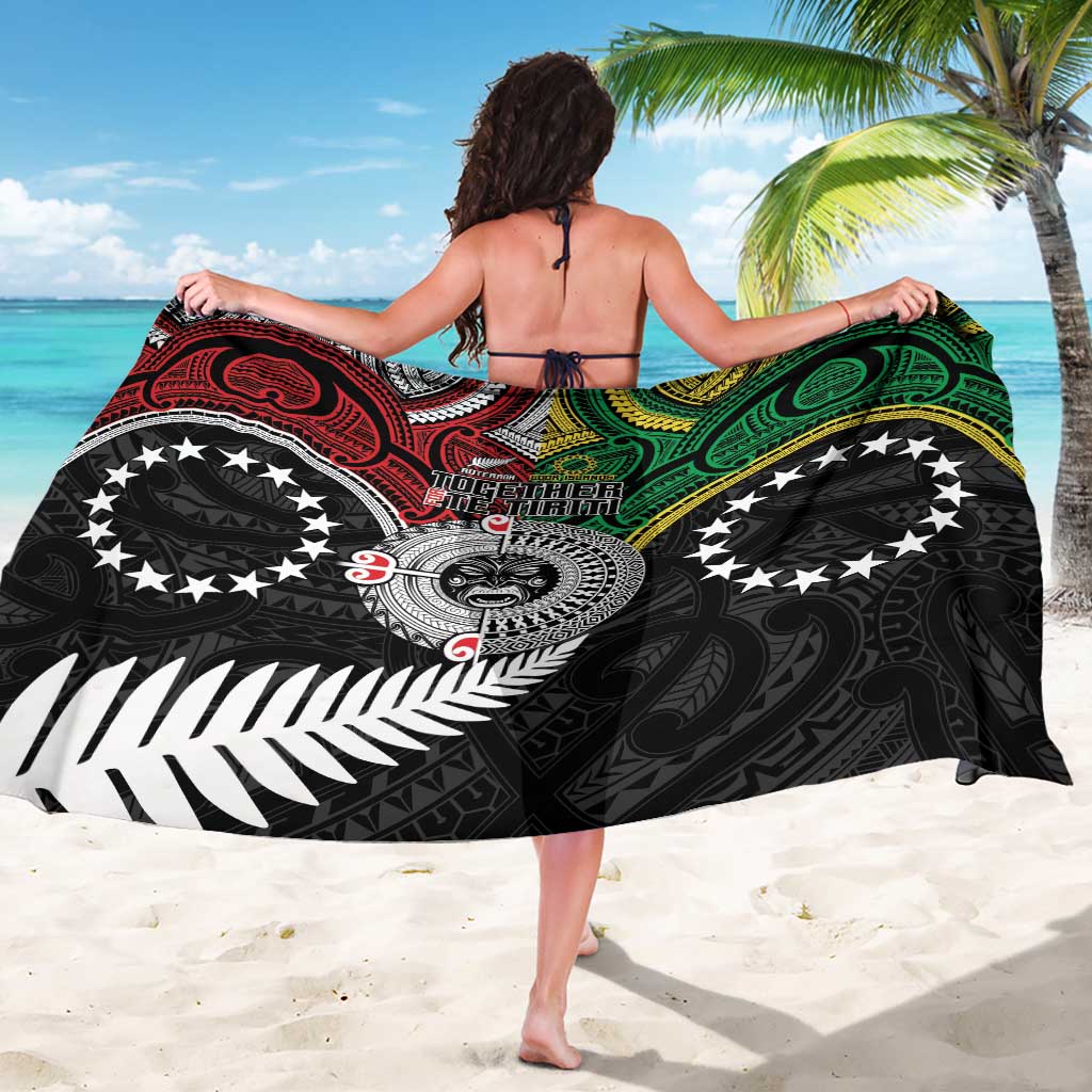 Aotearoa and Cook Islands Mo Te Tiriti Sarong New Zealand Honour The Treaty Ake!Ake!Ake!