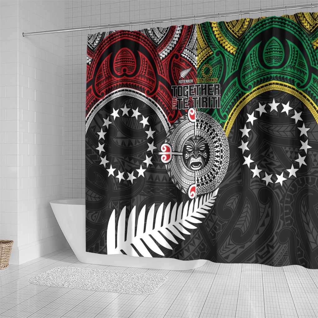 Aotearoa and Cook Islands Mo Te Tiriti Shower Curtain New Zealand Honour The Treaty Ake!Ake!Ake! LT9 - Polynesian Pride