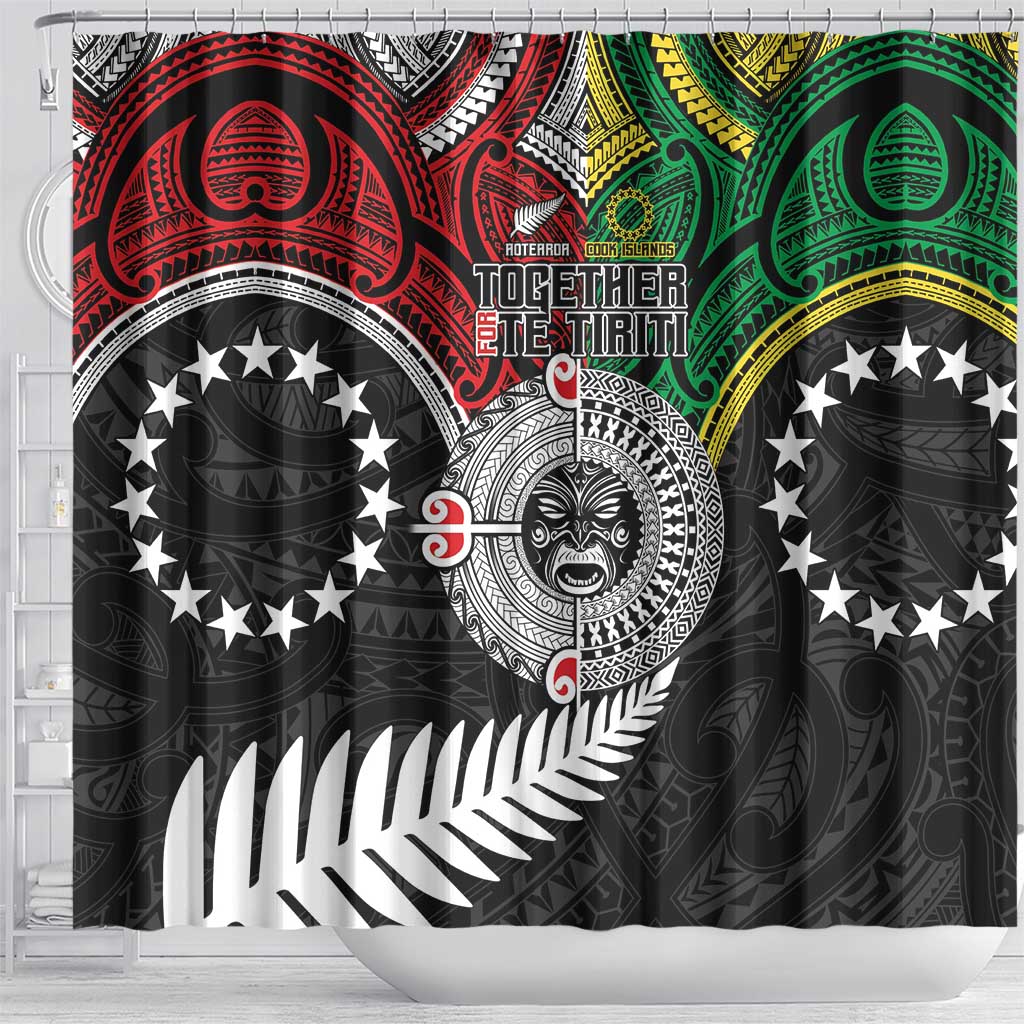 Aotearoa and Cook Islands Mo Te Tiriti Shower Curtain New Zealand Honour The Treaty Ake!Ake!Ake! LT9 - Polynesian Pride