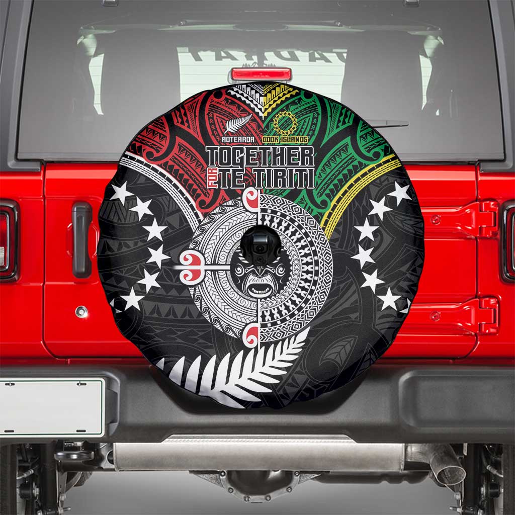 Aotearoa and Cook Islands Mo Te Tiriti Spare Tire Cover New Zealand Honour The Treaty Ake!Ake!Ake!