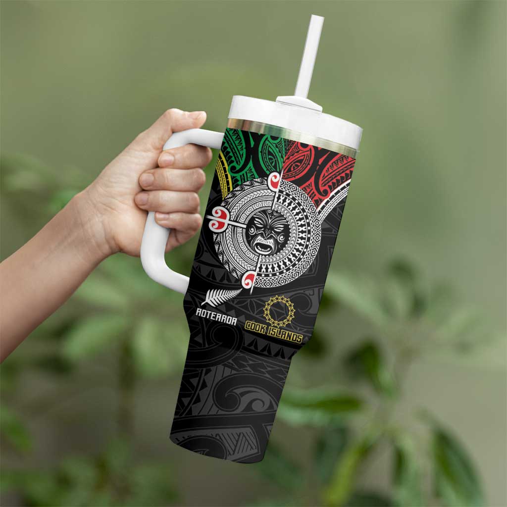 Aotearoa and Cook Islands Mo Te Tiriti Tumbler With Handle New Zealand Honour The Treaty Ake!Ake!Ake! LT9 - Polynesian Pride