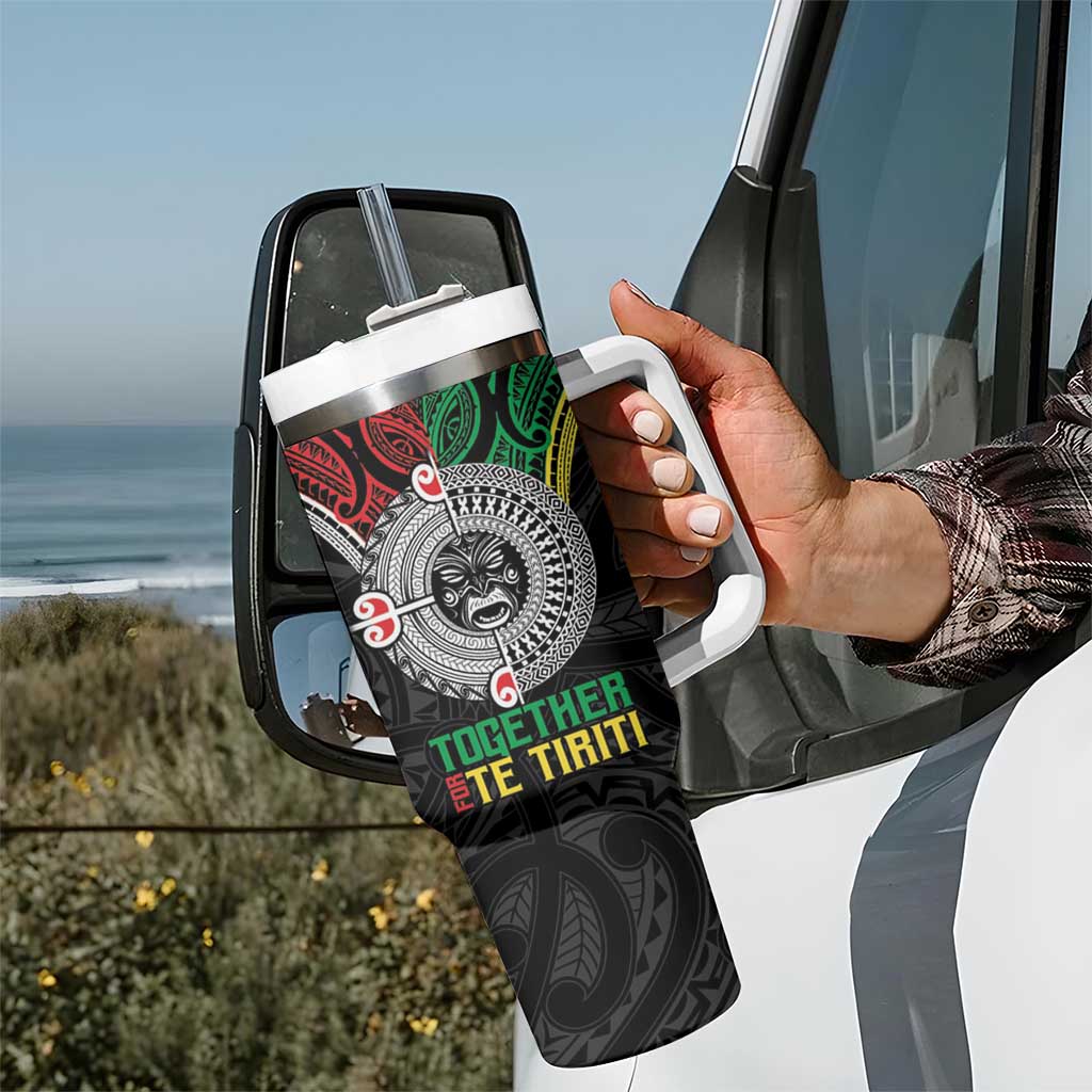 Aotearoa and Cook Islands Mo Te Tiriti Tumbler With Handle New Zealand Honour The Treaty Ake!Ake!Ake! LT9 - Polynesian Pride