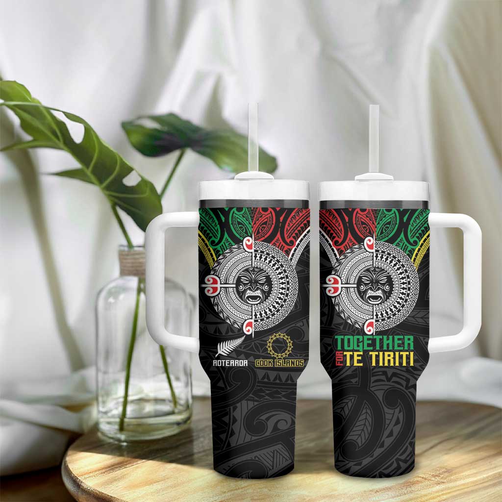 Aotearoa and Cook Islands Mo Te Tiriti Tumbler With Handle New Zealand Honour The Treaty Ake!Ake!Ake! LT9 - Polynesian Pride