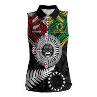 Aotearoa and Cook Islands Mo Te Tiriti Women Sleeveless Polo Shirt New Zealand Honour The Treaty Ake!Ake!Ake! LT9 Female Green - Polynesian Pride