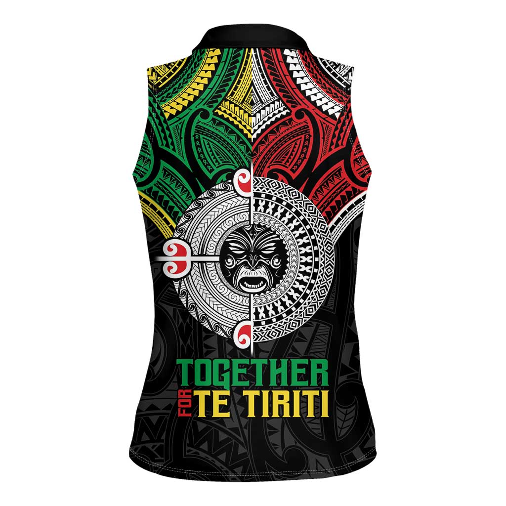Aotearoa and Cook Islands Mo Te Tiriti Women Sleeveless Polo Shirt New Zealand Honour The Treaty Ake!Ake!Ake! LT9 - Polynesian Pride