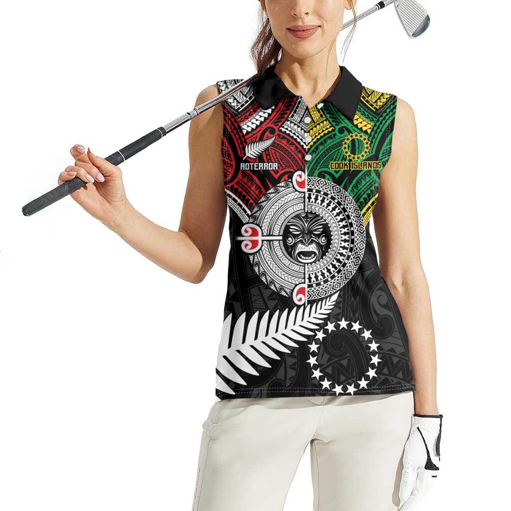 Aotearoa and Cook Islands Mo Te Tiriti Women Sleeveless Polo Shirt New Zealand Honour The Treaty Ake!Ake!Ake! LT9 - Polynesian Pride