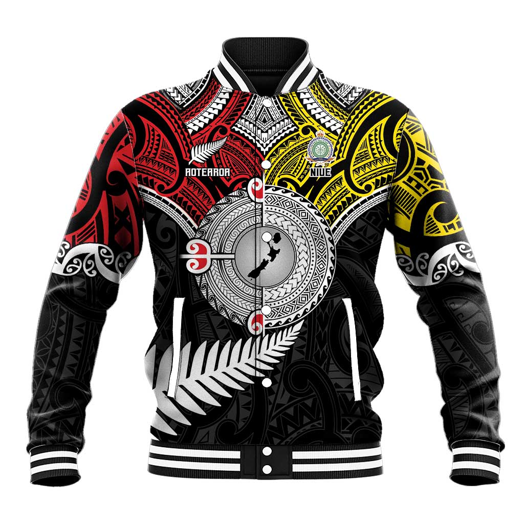 Aotearoa and Niue Mo Te Tiriti Baseball Jacket New Zealand Honour The Treaty Ake!Ake!Ake!