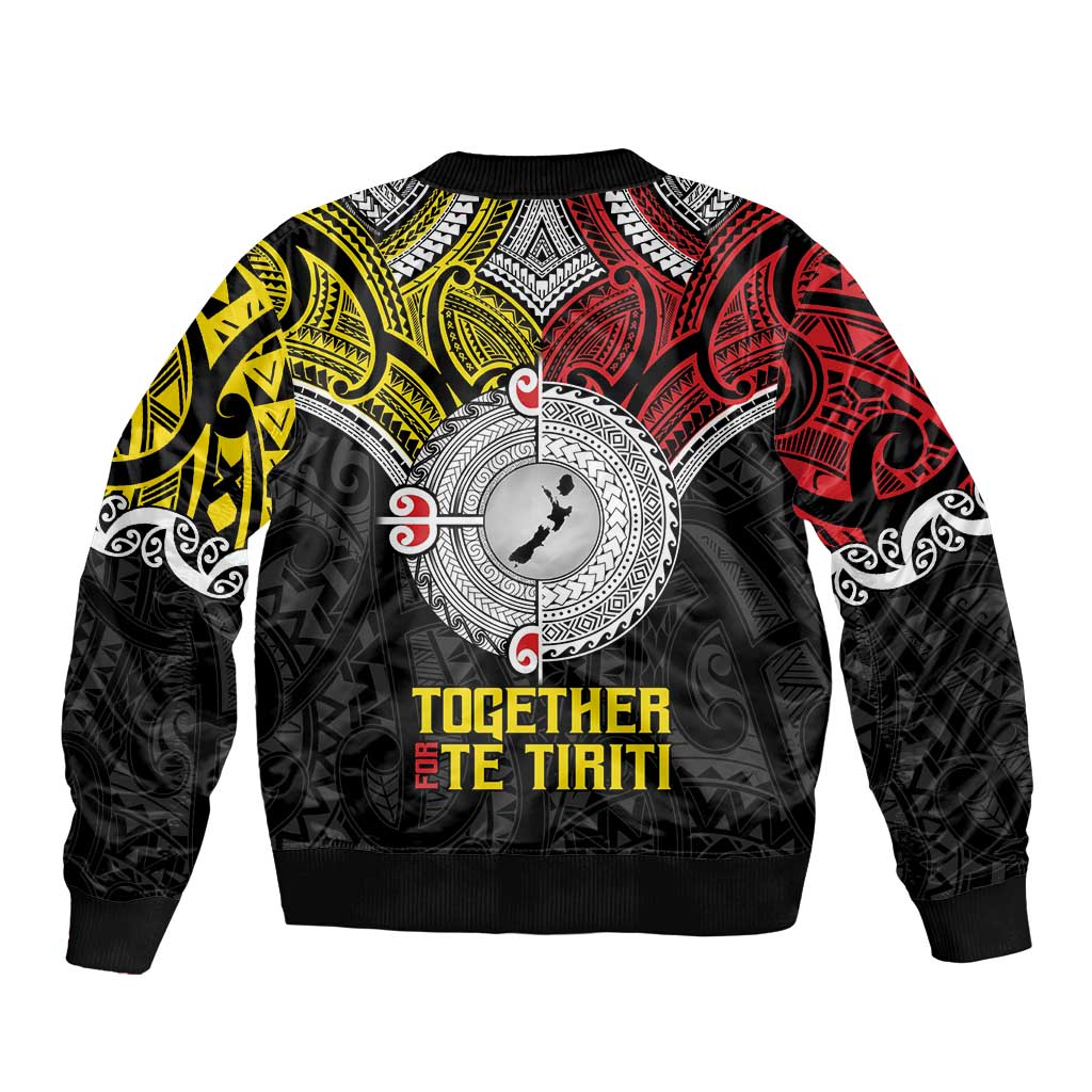 Aotearoa and Niue Mo Te Tiriti Bomber Jacket New Zealand Honour The Treaty Ake!Ake!Ake!
