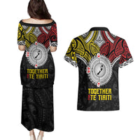 Aotearoa and Niue Mo Te Tiriti Couples Matching Puletasi and Hawaiian Shirt New Zealand Honour The Treaty Ake!Ake!Ake!
