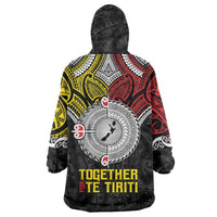 Aotearoa and Niue Mo Te Tiriti Wearable Blanket Hoodie New Zealand Honour The Treaty Ake!Ake!Ake!