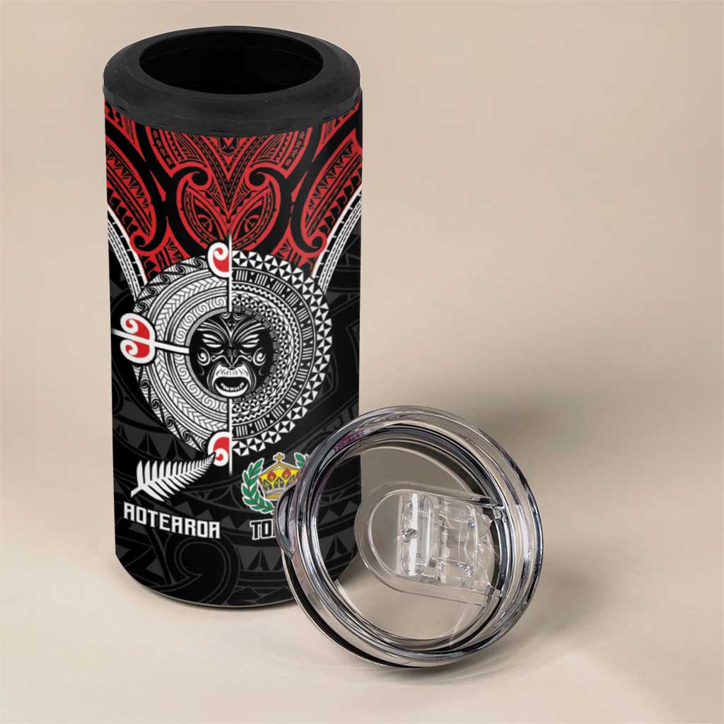 Aotearoa and Tonga Mo Te Tiriti 4 in 1 Can Cooler Tumbler New Zealand Honour The Treaty Ake!Ake!Ake!