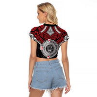 Aotearoa and Tonga Mo Te Tiriti Raglan Cropped T Shirt New Zealand Honour The Treaty Ake!Ake!Ake!