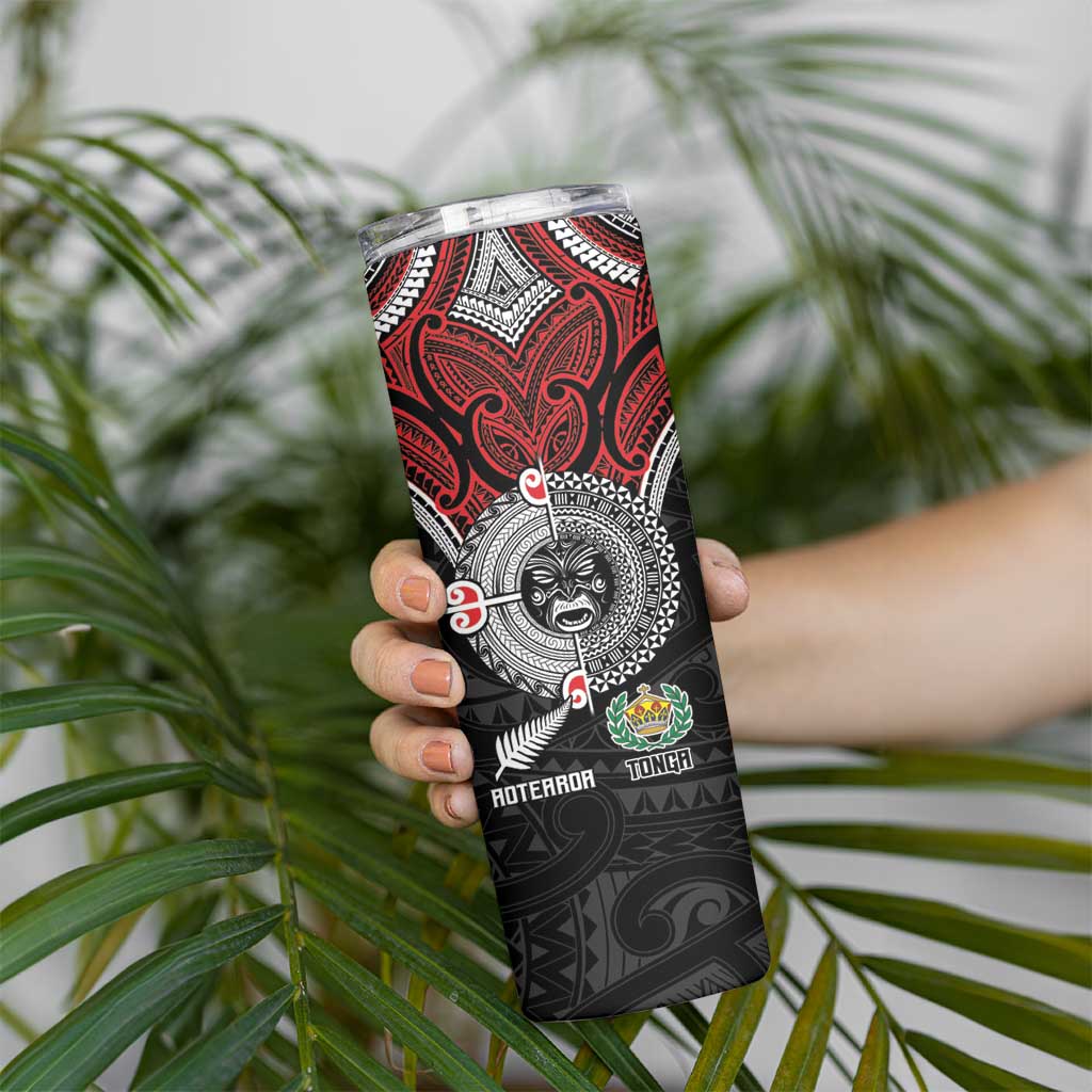 Aotearoa and Tonga Mo Te Tiriti Skinny Tumbler New Zealand Honour The Treaty Ake!Ake!Ake! LT9 - Polynesian Pride