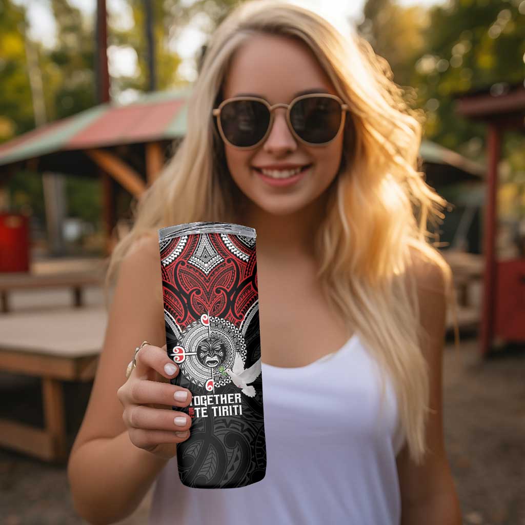 Aotearoa and Tonga Mo Te Tiriti Skinny Tumbler New Zealand Honour The Treaty Ake!Ake!Ake! LT9 - Polynesian Pride