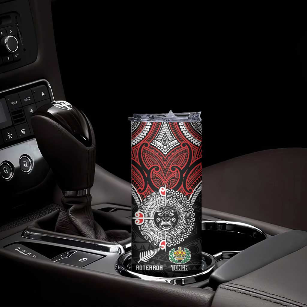 Aotearoa and Tonga Mo Te Tiriti Skinny Tumbler New Zealand Honour The Treaty Ake!Ake!Ake! LT9 - Polynesian Pride