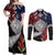 Aotearoa and Samoa Mo Te Tiriti Couples Matching Off Shoulder Maxi Dress and Long Sleeve Button Shirt Tangata Moana Stand with Tangata Whenua