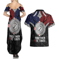 Aotearoa and Samoa Mo Te Tiriti Couples Matching Summer Maxi Dress and Hawaiian Shirt Tangata Moana Stand with Tangata Whenua