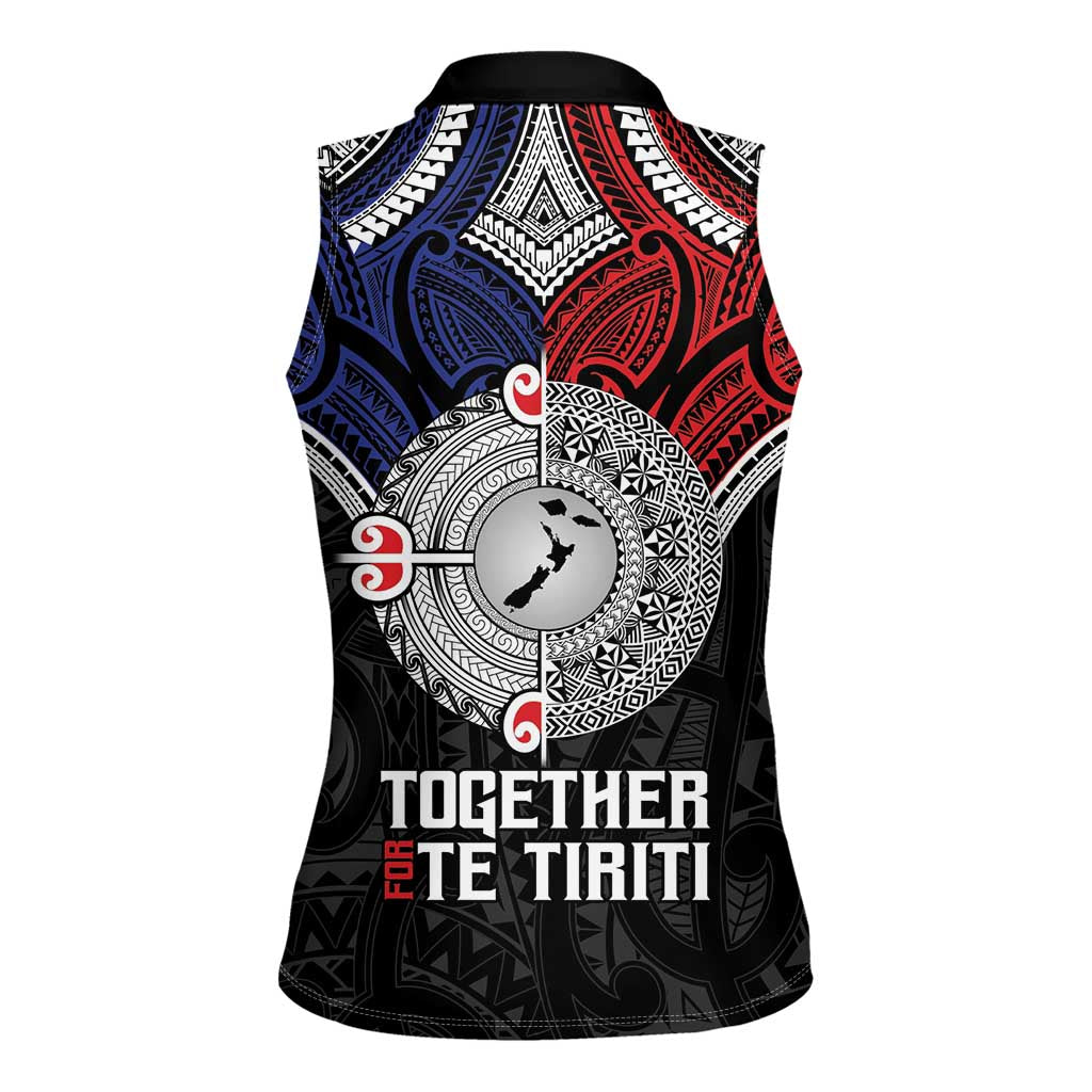 Aotearoa and Samoa Mo Te Tiriti Women Sleeveless Polo Shirt Tangata Moana Stand with Tangata Whenua