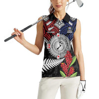 Aotearoa and Samoa Mo Te Tiriti Women Sleeveless Polo Shirt Tangata Moana Stand with Tangata Whenua