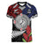 Aotearoa and Samoa Mo Te Tiriti Women V-Neck T-Shirt Tangata Moana Stand with Tangata Whenua